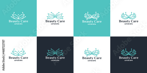 flower lotus logo design  beauty care template for spa  salon  yoga and cosmetic