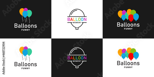 funny moment logo design party balloons
