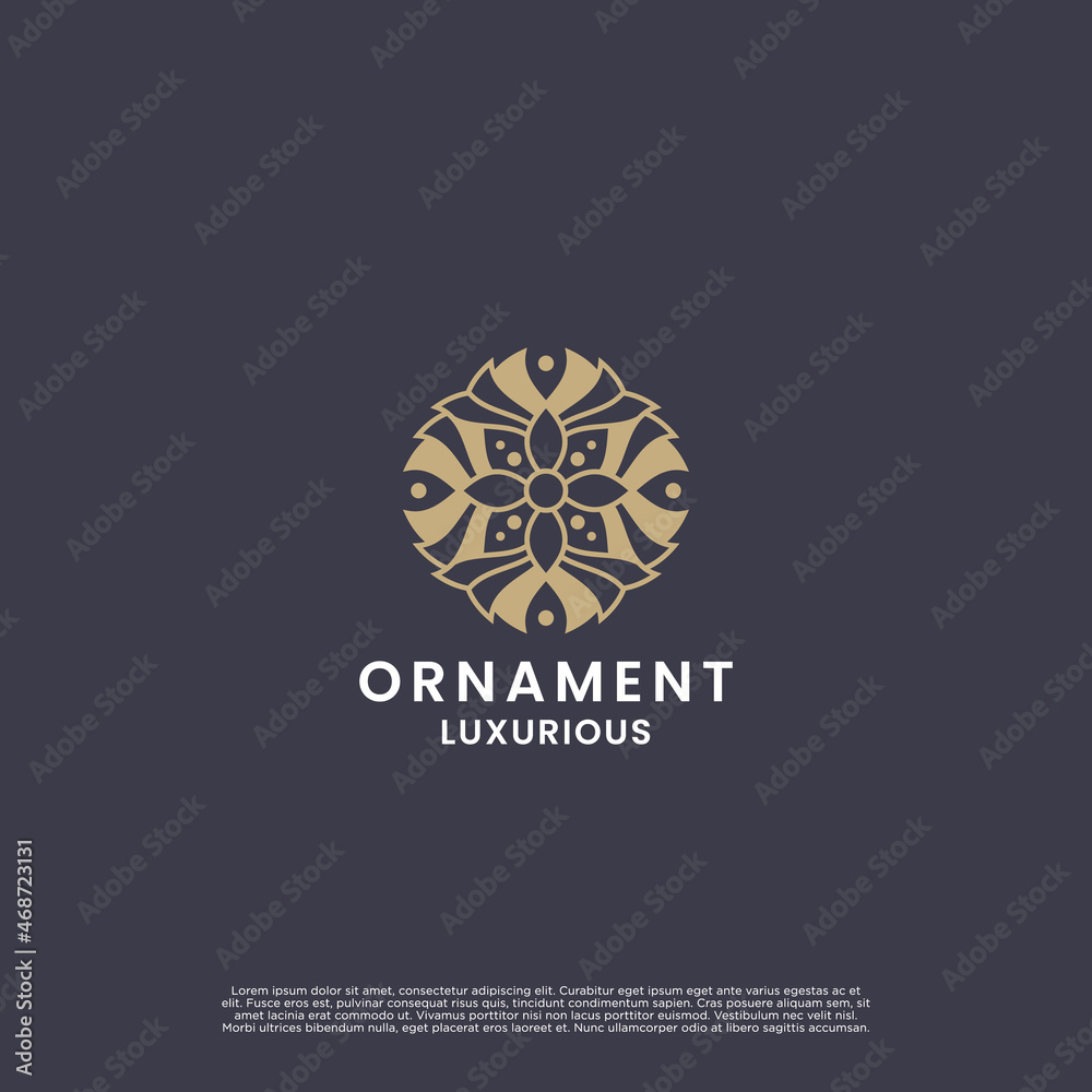 flower ornament, mandala logo design flower ornament, mandala logo design