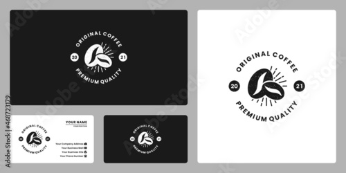 retro original coffee logo design badge