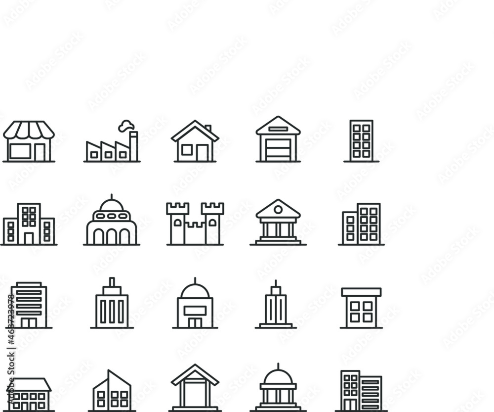simple building icon on white background