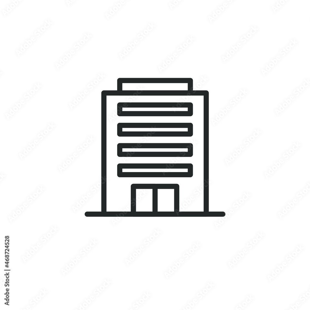 simple building icon on white background simple building icon on white background