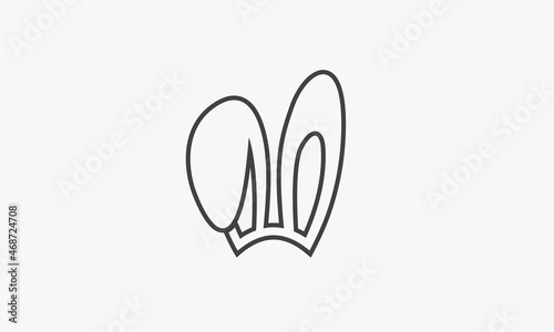 line icon rabbit ears isolated on white background. © Rasendria