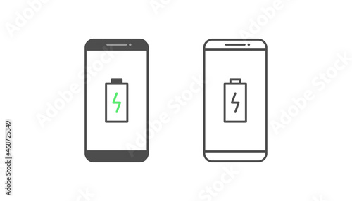 Smartphone and battery notification vector design on white background