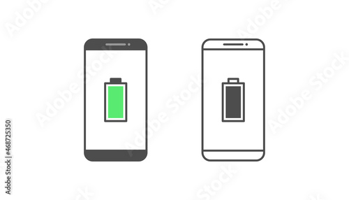 Smartphone and battery notification vector design on white background