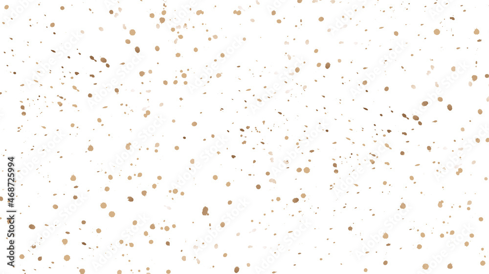 Gold confetti celebration isolated on white background. Vector illustration. Falling golden stardust for party decoration, birthday celebrate, anniversary or Christmas, New Year. Festival decor. 