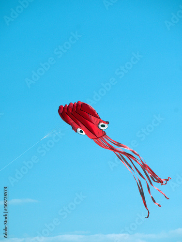 red squid kite summer sky 