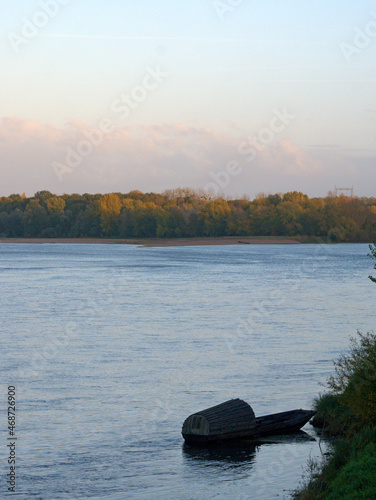 Sunset on Loire river