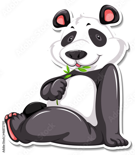 Fototapeta Naklejka Na Ścianę i Meble -  Panda bear sitting cartoon character sticker