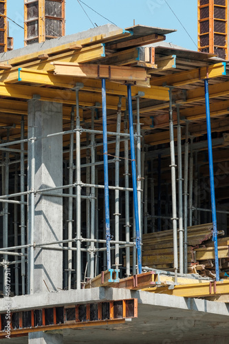 Falsework used on skyscraper building.