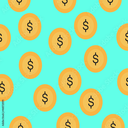 US coin currency symbol icon straight pattern on vector