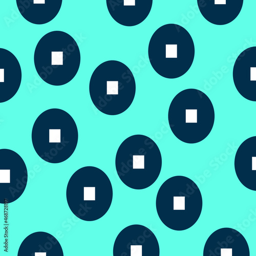 Chinese Yuan currency symbol icon isolated straight pattern on blue background