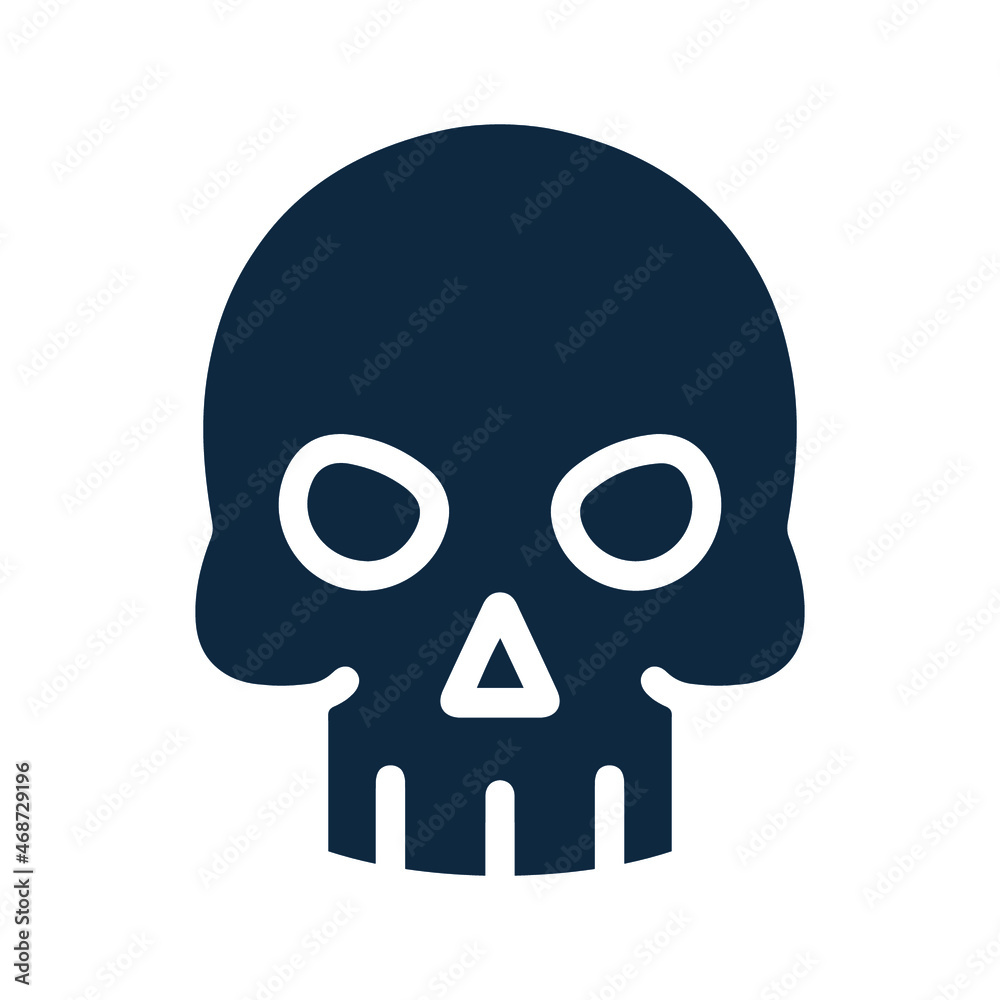 Death, skeleton, skull icon. Simple editable vector design isolated on a white background.