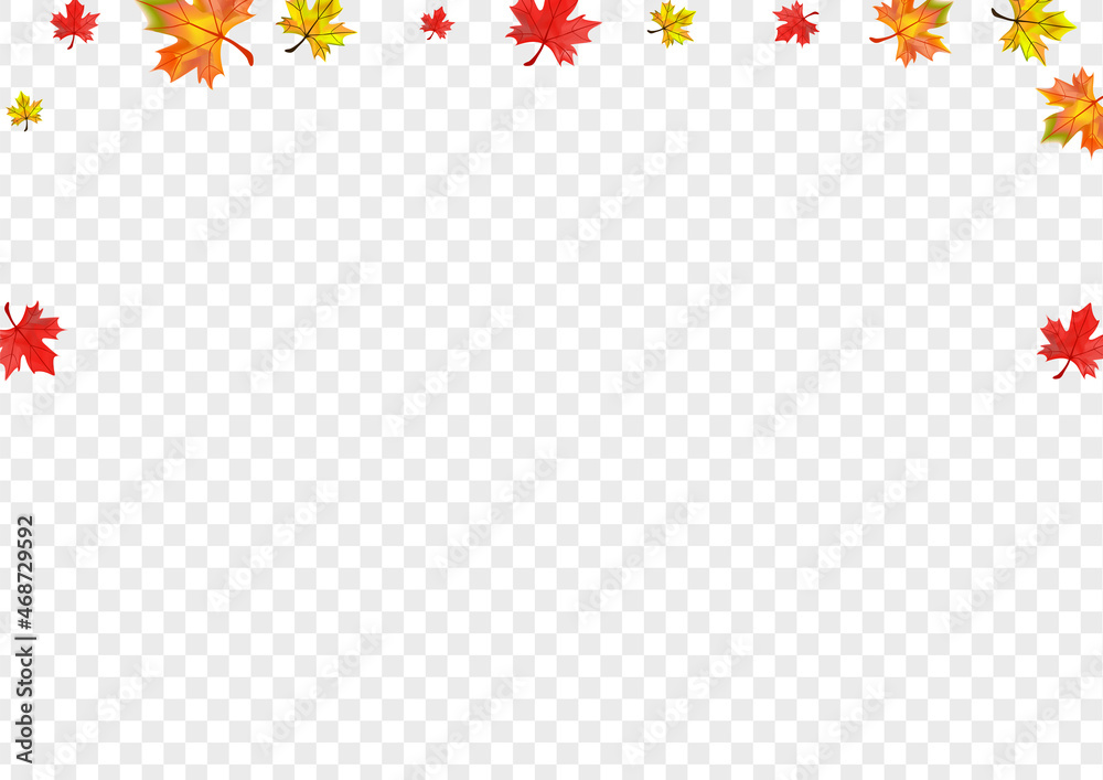 Obraz premium Ocher Floral Background Transparent Vector. Foliage Design Texture. Brown October Plant. Decor Leaf Illustration.