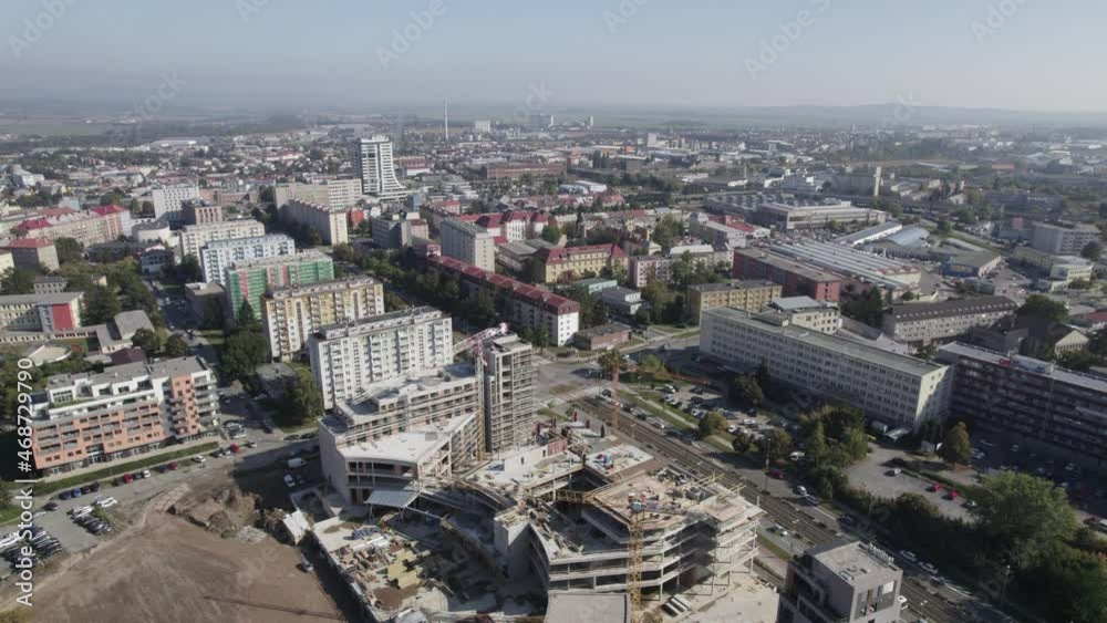 Overhead view of a new construction site, Bea City business residence, in the Olomouc of the Czech Republic. Overhead view of a new construction site, Bea City business residence, in the Olomouc of the Czech Republic.