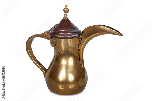 Fotografie vintage moroccan teapot isolated on white background