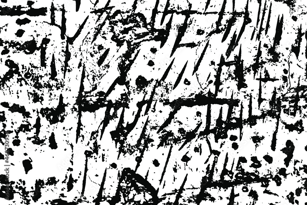 Grunge texture of a rough surface, damaged concrete wall with potholes, dirt, stains. Abstract monochrome background of a rough concrete dilapidated wall. Vector illustration. Overlay template Grunge texture of a rough surface, damaged concrete wall with potholes, dirt, stains. Abstract monochrome background of a rough concrete dilapidated wall. Vector illustration. Overlay template