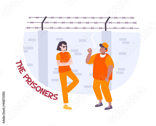 Prisoners In Yard Composition