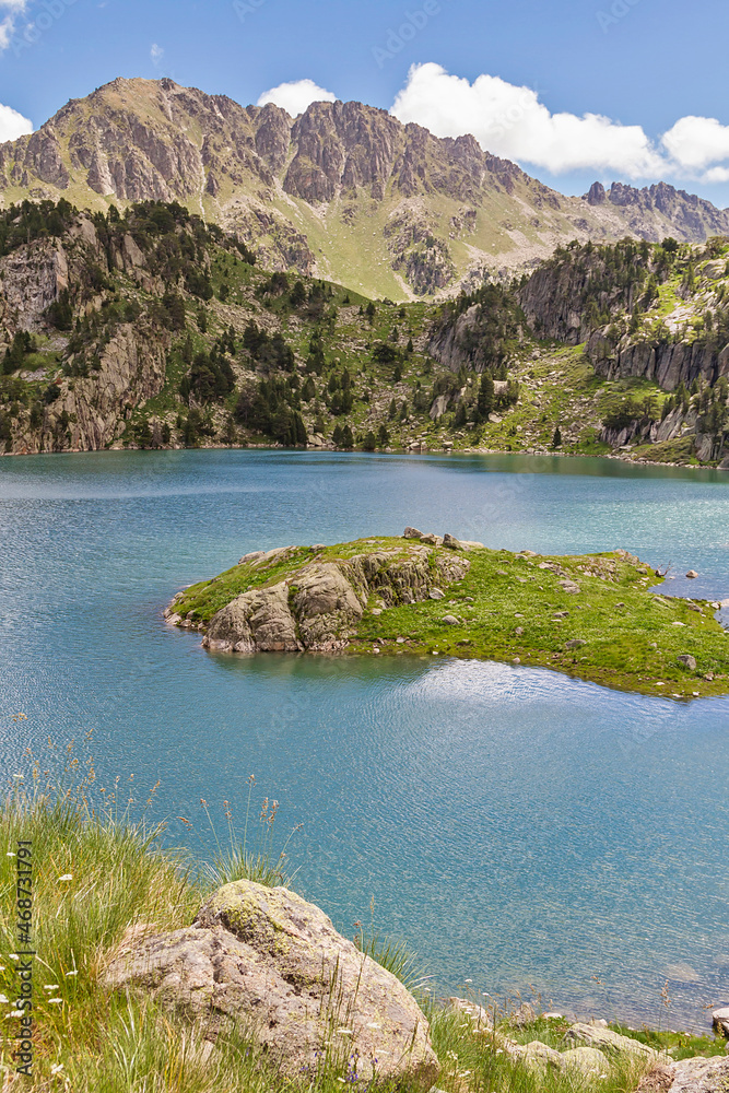 Colomers lakes route in the mountains of catalonia, Spain