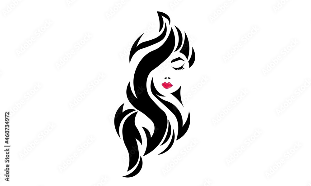 Beautiful Woman face design for print or use as logo design, card, flyer or T Shirt