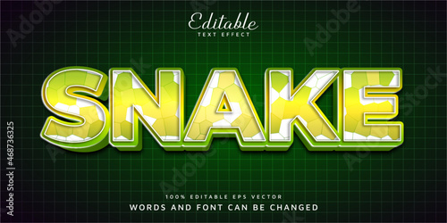 3D Editable Green Snake Text Effect