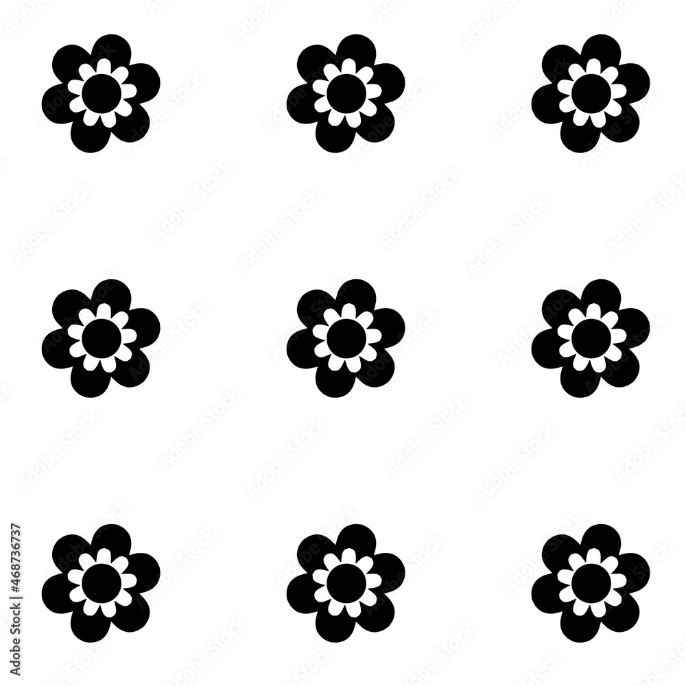 Fototapeta premium The original flower icon. Repeating floral patterns.