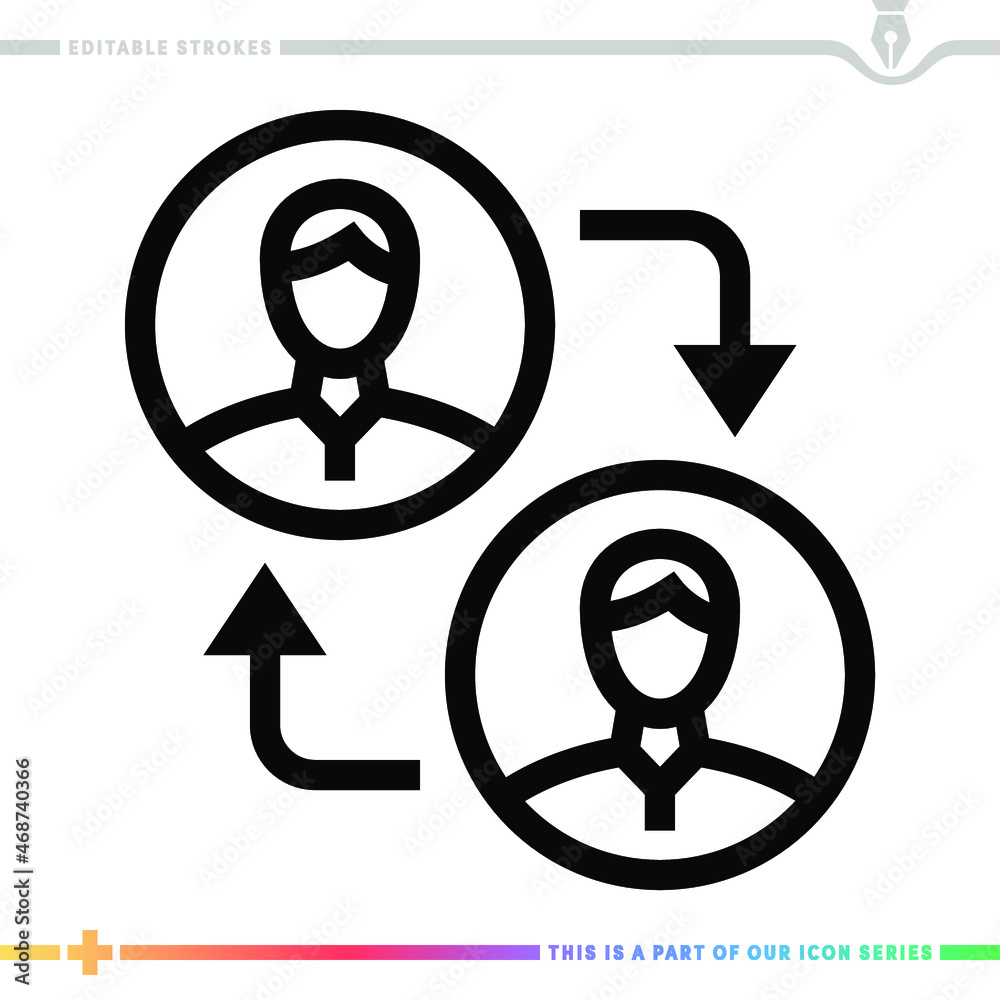 The editable line icon of a student exchange program can be used as a customizable black stroke vector illustration. The editable line icon of a student exchange program can be used as a customizable black stroke vector illustration.