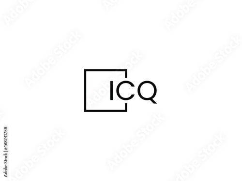 ICQ letter initial logo design vector illustration