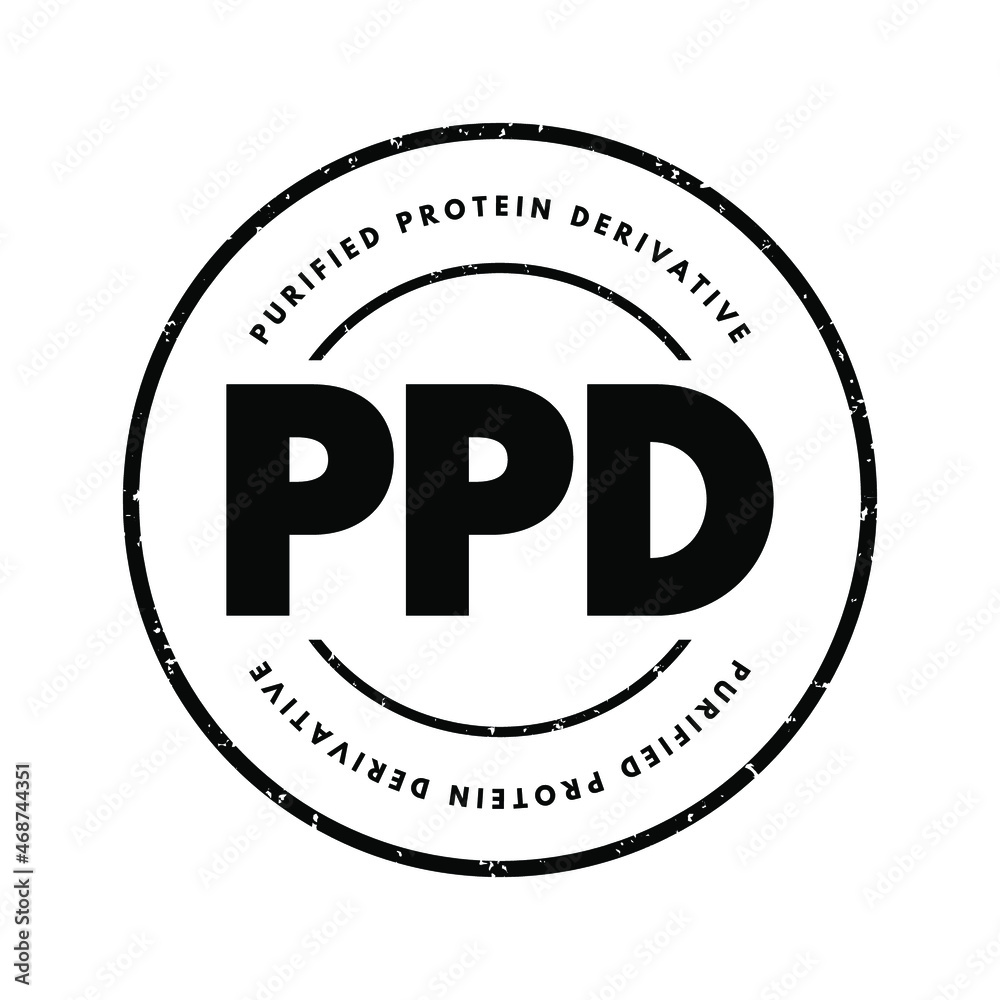 PPD - Purified Protein Derivative acronym, medical concept background