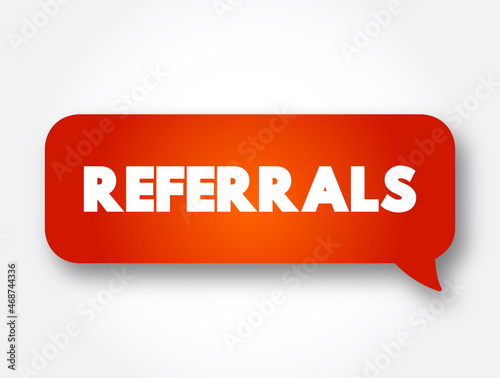 Referrals text message bubble, concept background