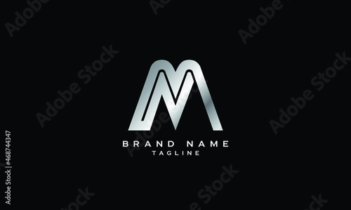 MN, NM, Abstract initial monogram letter alphabet logo design