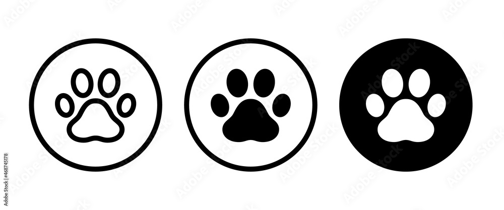 paw print icon, Cat pawprint. Animal tracks logo. Animal footprint icons  button, vector, sign, symbol, logo, illustration, editable stroke, flat  design style isolated on white linear pictogram Stock Vector | Adobe Stock