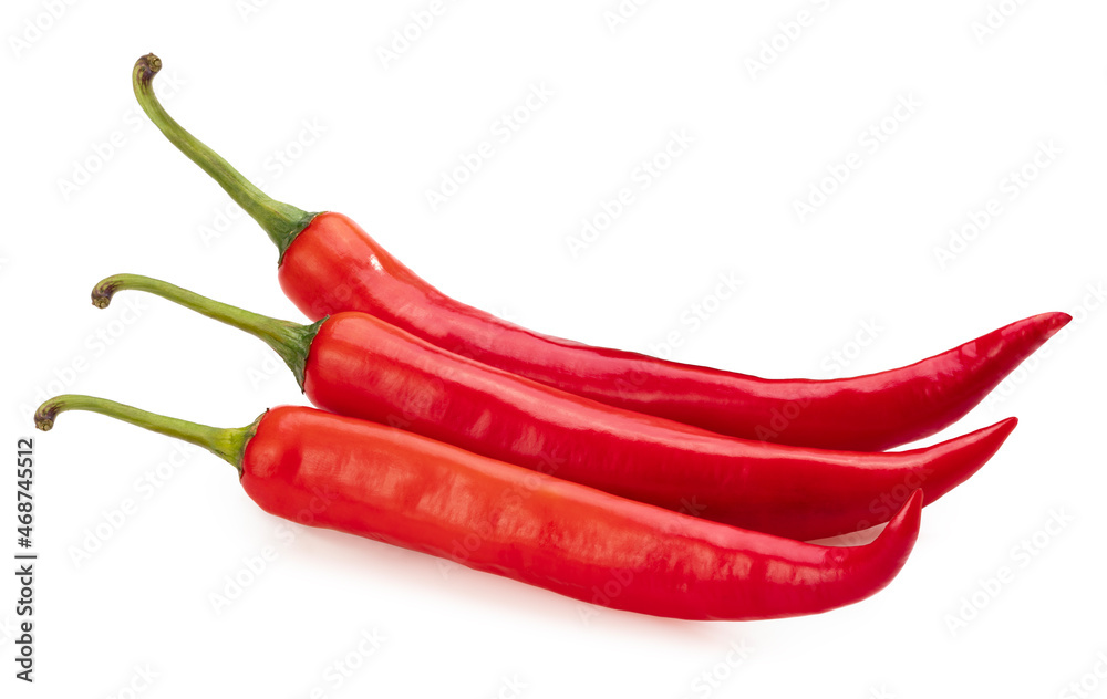 Red Chili pepper on on white background, Red pepper isolated on white background With clipping path.