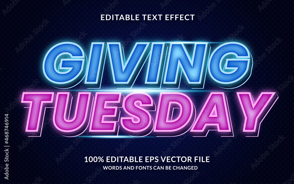 Giving Tuesday editable text effect