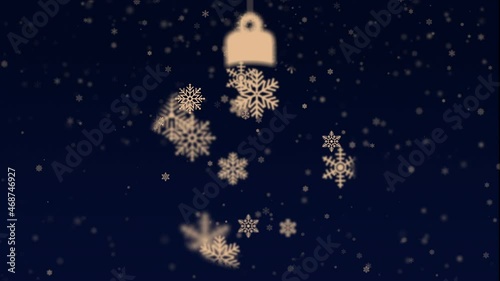 Wallpaper Mural Animation of Christmas ornaments with snow particles background. Christmas balls  Torontodigital.ca