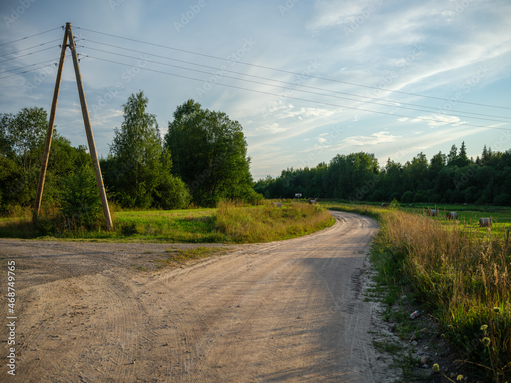 gravel road in countryside summer nature