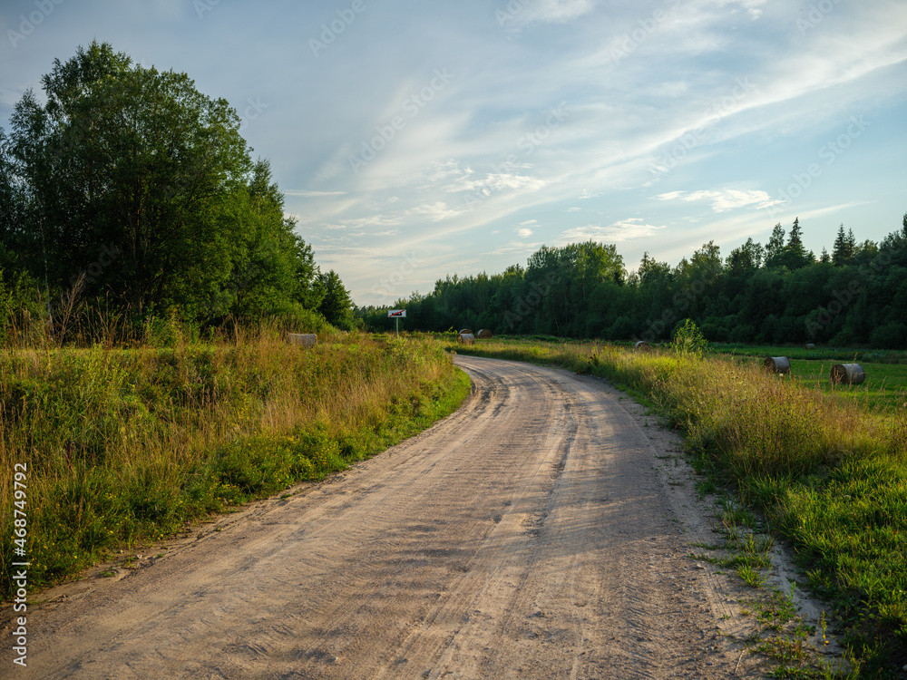 gravel road in countryside summer nature