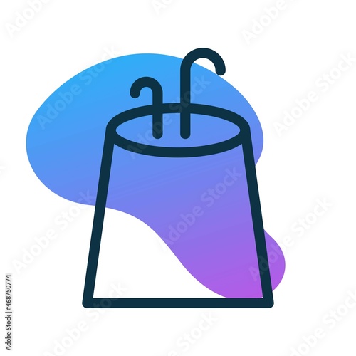 Volcano Line Bubble Gradient Vector Icon Design