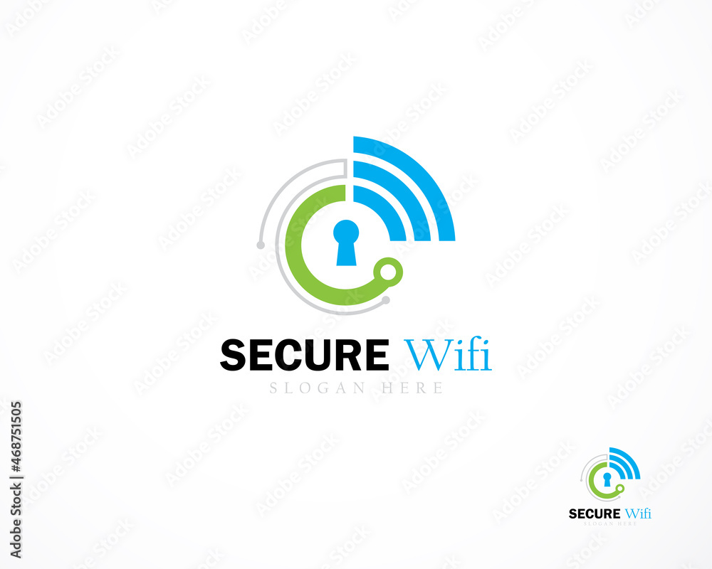 secure connect logo creative online business technology protect shield design concept