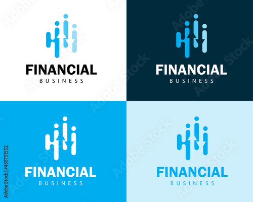 financial logo creative market arrow sign symbol business economy social invest