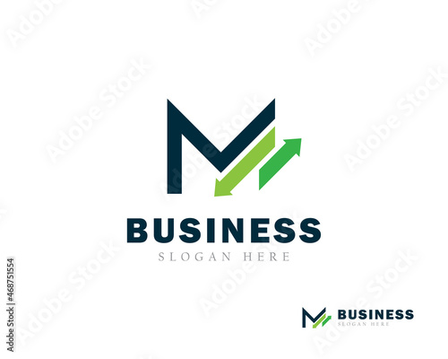Business logo creative market invest financial sign symbol letter m