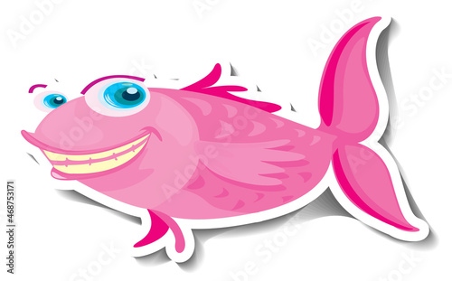 Cute fish sea animal cartoon sticker