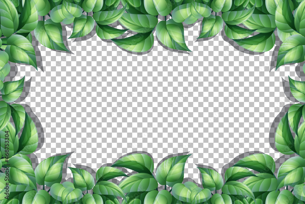 Fototapeta premium Nature plants frame transparent background