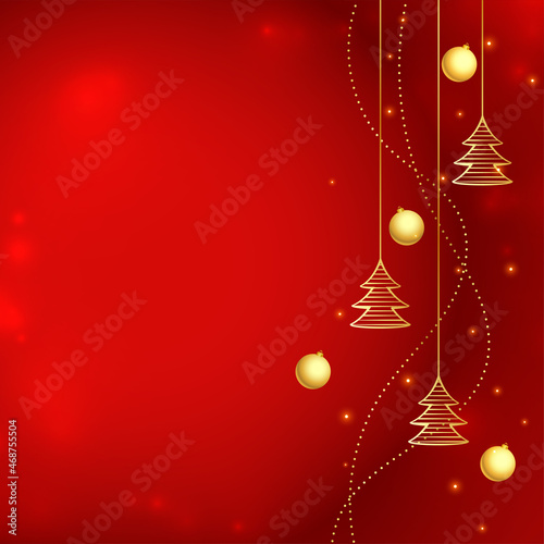 red christmas background in golden line style