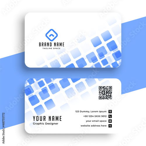 abstract blue mosaic business card design