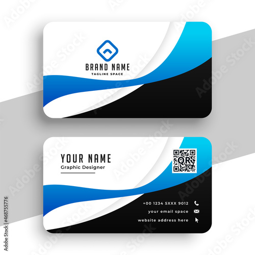 professional blue business wave card design