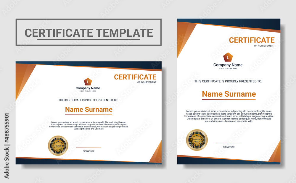Obraz premium modern certificate of appreciation template. Clean modern certificate.