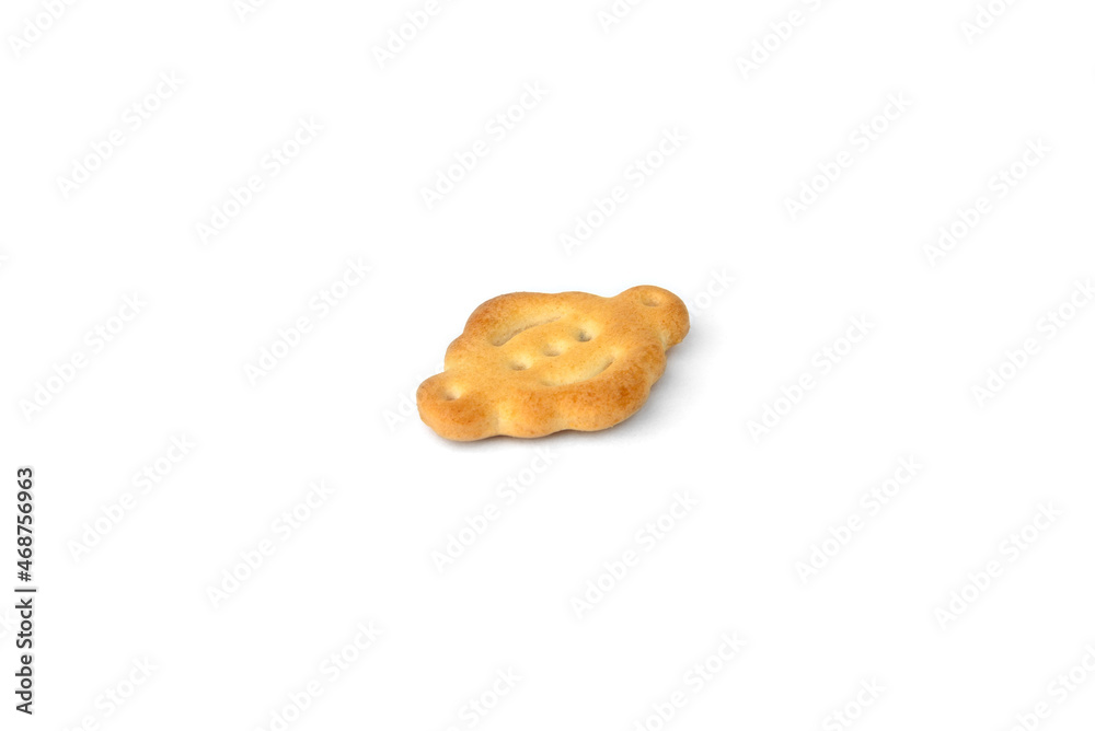 Salted cracker isolated on white background. Salted cracker isolated on white background.