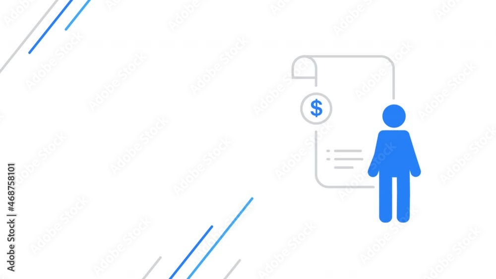 4k video of cartoon financial document with dollar sign. 4k video of cartoon financial document with dollar sign.