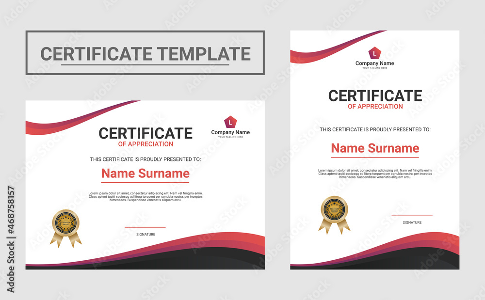 modern certificate of appreciation template. Clean modern certificate.
